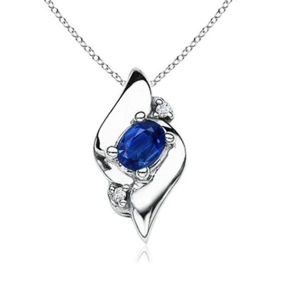 2.10 carats pendant CEYLON SAPPHIRE with diamonds - Picture 1 of 1